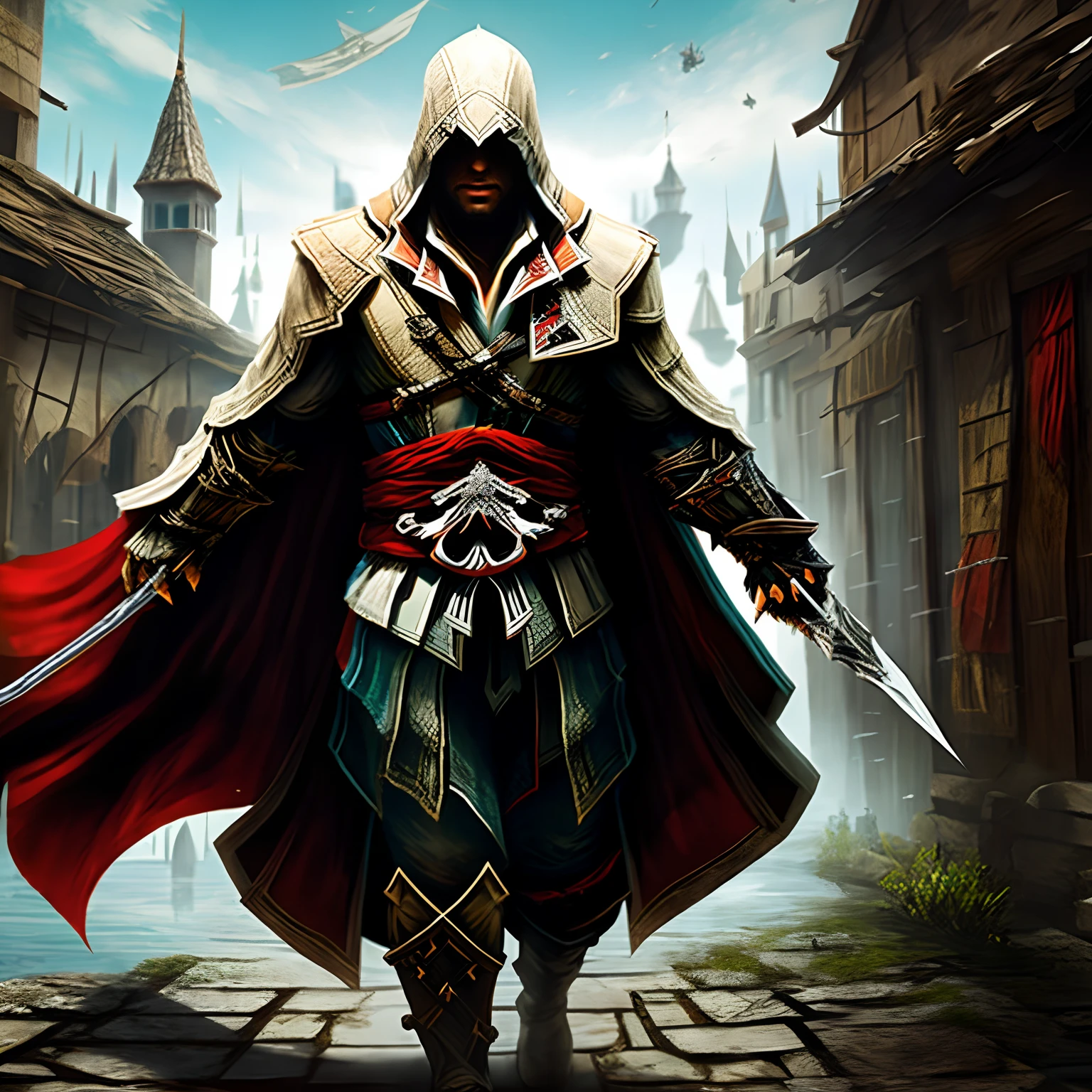 Assassin's Creed, Ezio, black and red