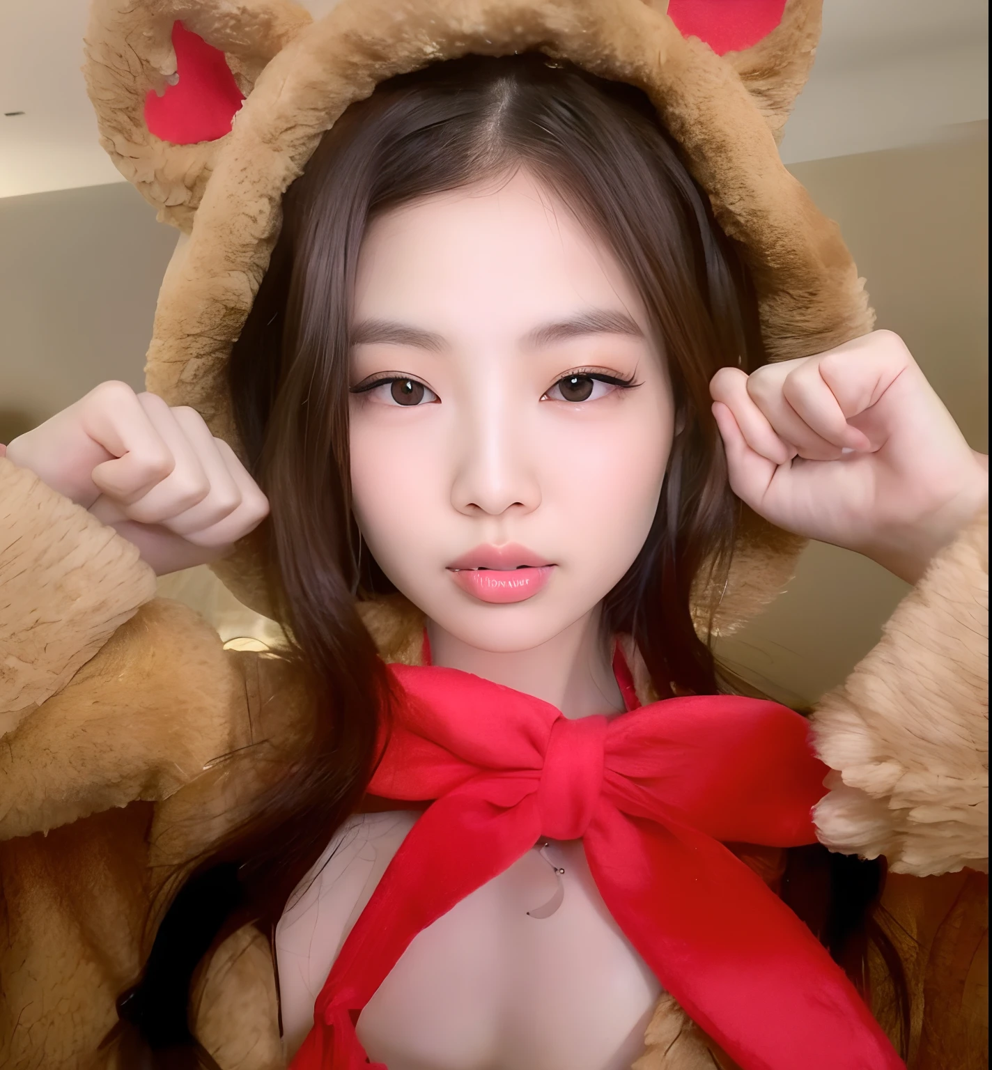 Asian woman in a teddy bear costume posing for a photo, Wan adorable cara coreana, Jaeyeon Nam, Blackpink Jennie, Parque Roseanne de Blackpink, Heonhwa Choe, Jossi de Blackpink, ulzzang, Retrato de Jossi de Blackpink, Sha Xi, muy hermosa linda catgirl, Chica coreana, ji-min, Joven y adorable rostro coreano