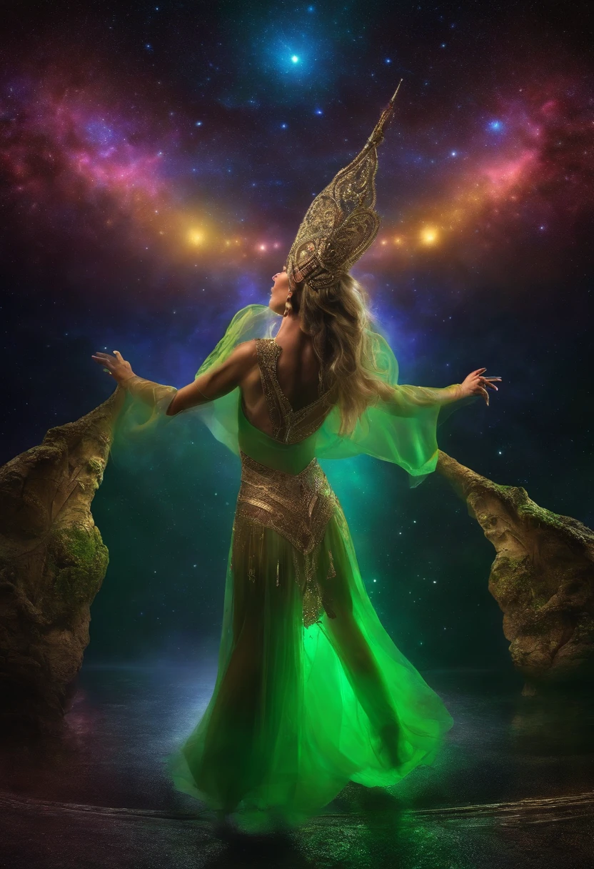 (best quality,highres:1.2),ultra-detailed,realistic,green alien dance,extraterrestrial creature,dynamic movements,vibrant colors,unique features,alien culture,disco lights,cosmic background,futuristic fashion,funky music,energetic atmosphere,dazzling effects,intergalactic party,celestial celebration,extravaganza,unearthly dance moves,colorful costumes,cosmic beauty,unusual dance floor,extraterrestrial rhythm,otherworldly vibes,galactic grooves,cosmic choreography,futuristic disco,interdimensional dance party,interstellar entertainment,alien dance show,stellar performance,extraterrestrial talent,galactic spectacle,interplanetary disco fever,colorful lasers,cosmic ballet,extraterrestrial artistry,dancing under the stars,living in a fantasy realm,otherworldly joy,alien joyousness,unearthly party spirit,intergalactic harmony,cosmic happiness.