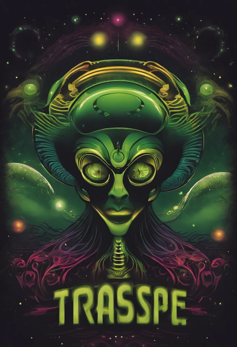 High-quality sticker for t-shirts, extraterrestre vert Happy qui dance, Alien for a group of official artworks by PSY TRANCE, Art extraterrestre, Chaos de transe, Dieu extraterrestre, , Couleurs extraterrestres,Yeux extraterrestres