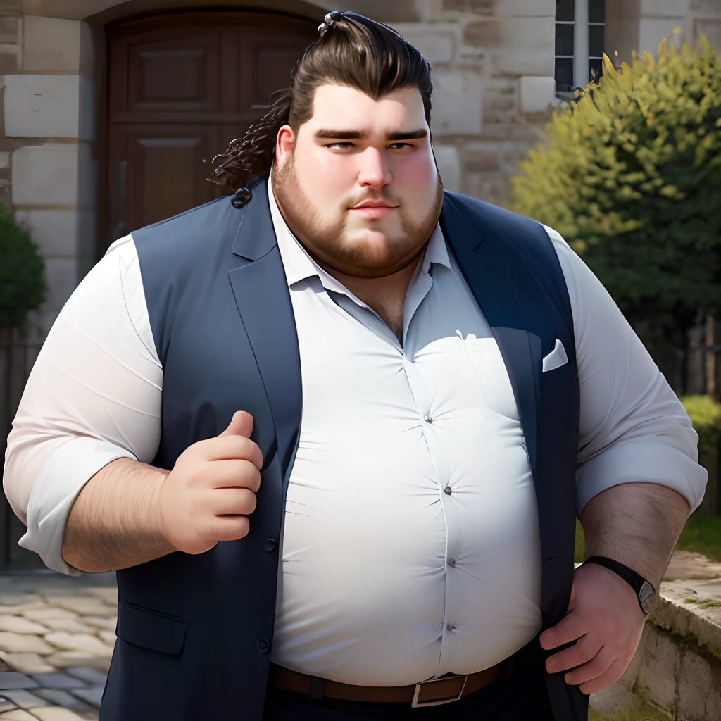 Un homme gros avec des cheveux gras moche