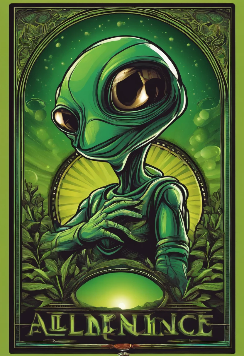 High-quality sticker for t-shirts, extraterrestre vert Happy qui dance, Alien for a group of official artworks by PSY TRANCE, Art extraterrestre, Chaos de transe, Dieu extraterrestre, , Couleurs extraterrestres,Yeux extraterrestres