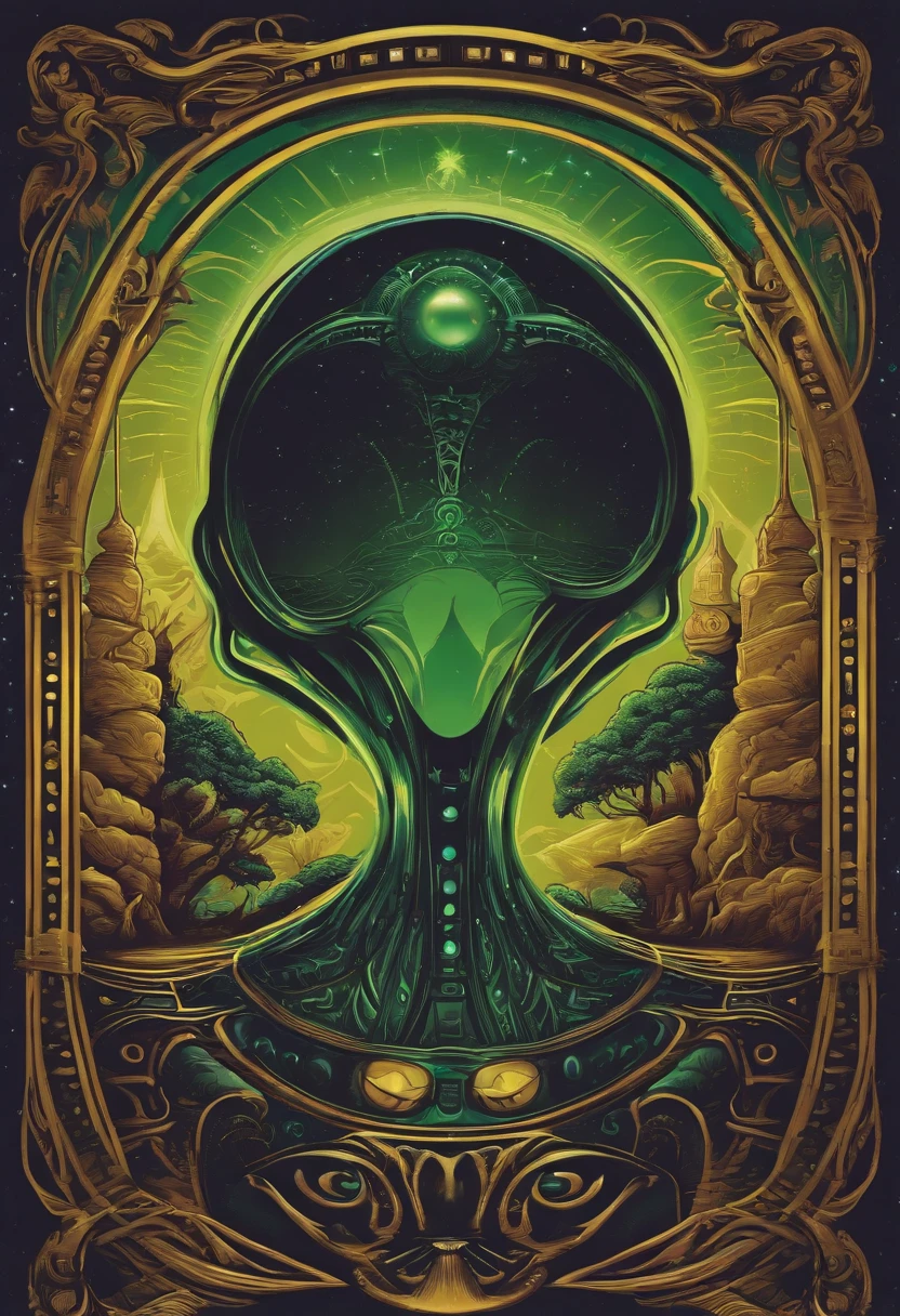 High-quality sticker for t-shirts, extraterrestre vert Happy qui dance, Alien for a group of official artworks by PSY TRANCE, Art extraterrestre, Chaos de transe, Dieu extraterrestre, , Couleurs extraterrestres,Yeux extraterrestres