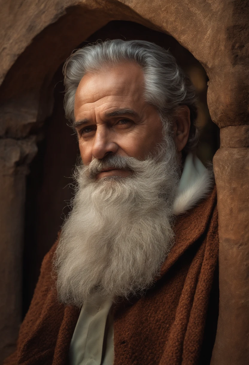MUITO MAIS VELHO, 70 ANOS, COM BARBA GRANDE, MAL CUIDADO