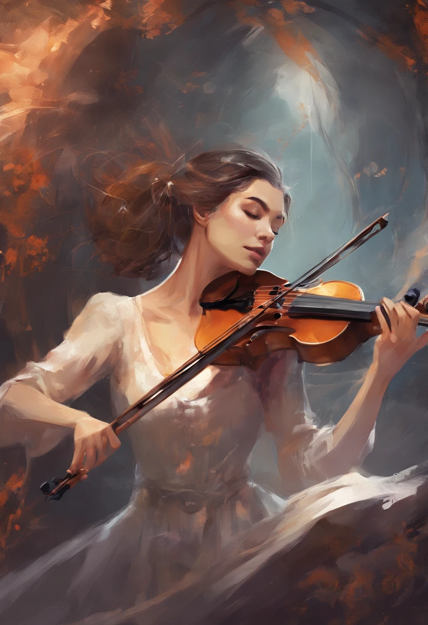 A single female violinist playing the most incredible piece of music known to mankind. Love and peace is flowing out of her violin, causing the beginning of world peace