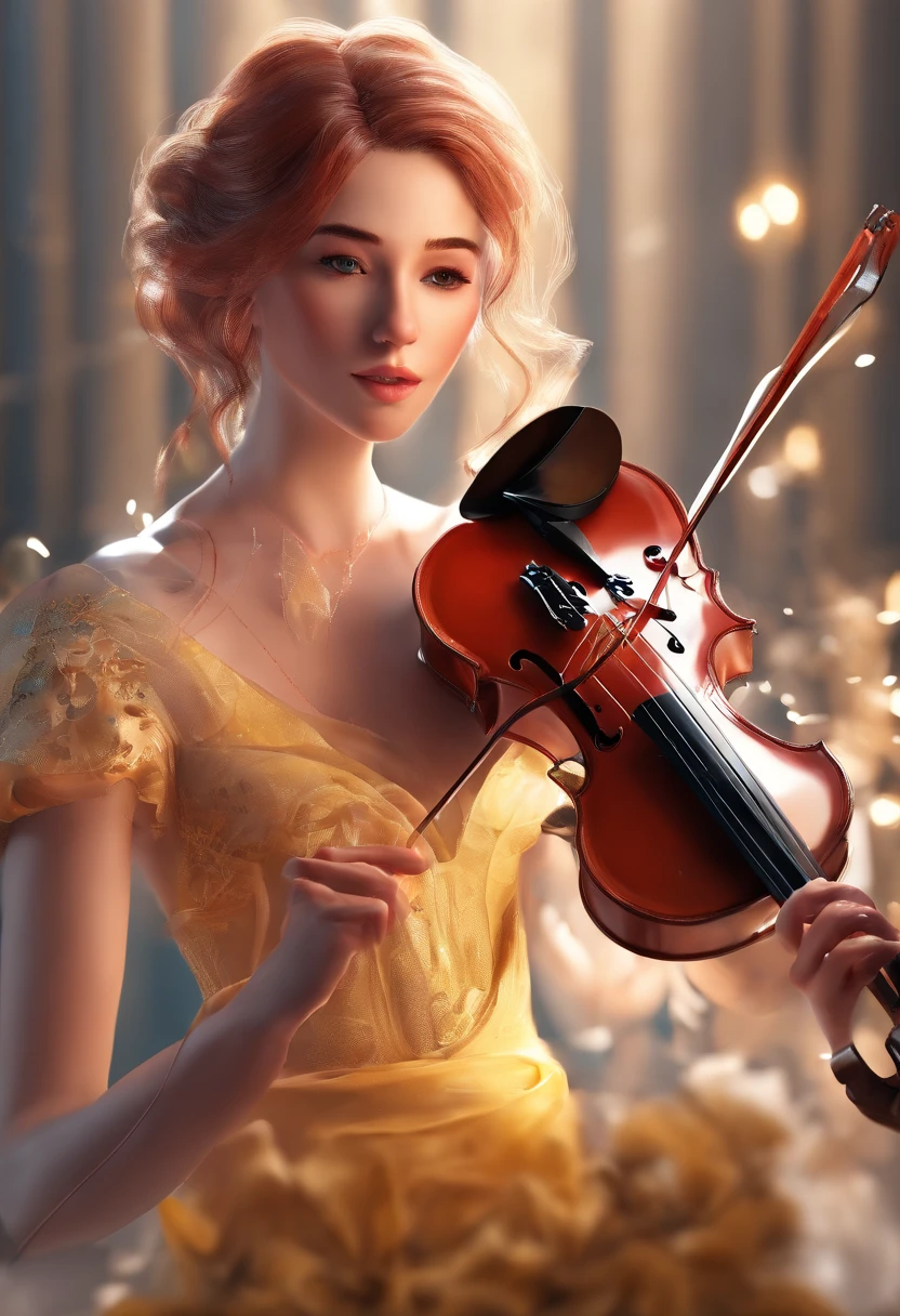 A single female violinist playing the most incredible piece of music known to mankind. Love and peace is flowing out of her violin, causing the beginning of world peace