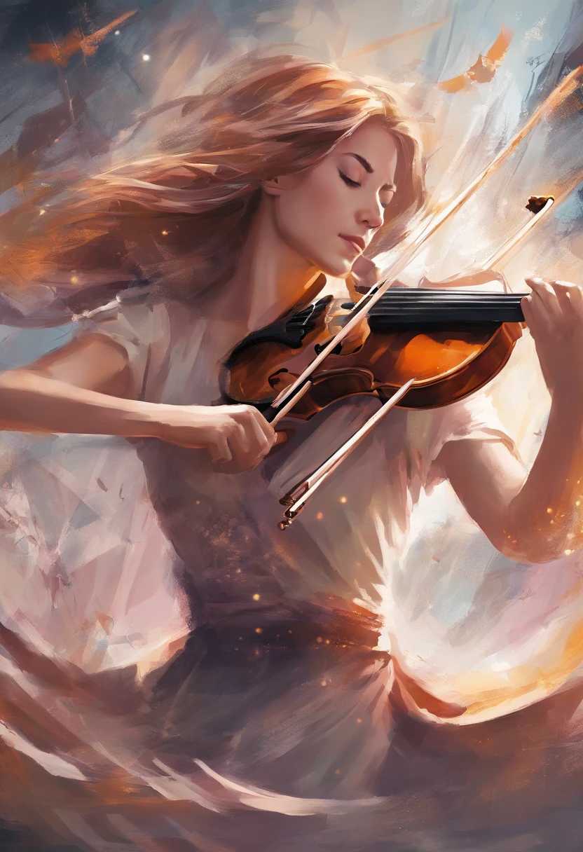 A single female violinist playing the most incredible piece of music known to mankind. Love and peace is flowing out of her violin, causing the beginning of world peace