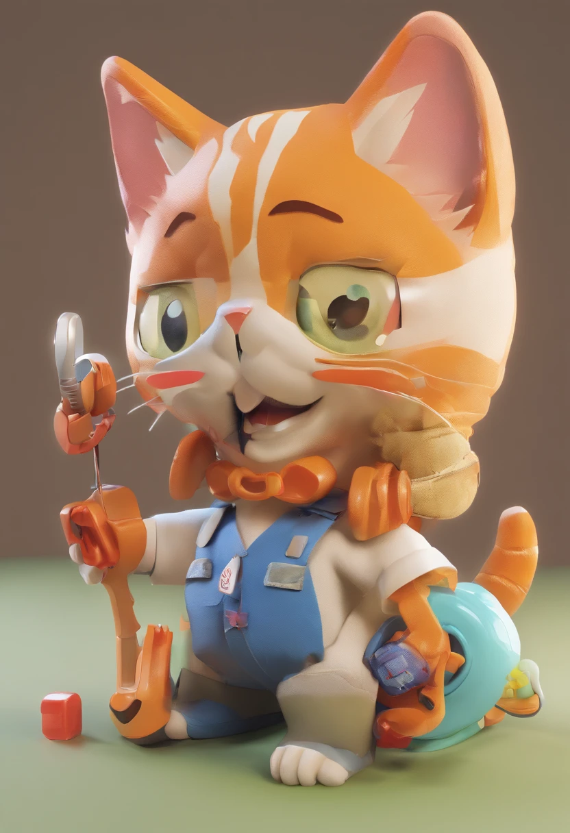 crie para mim um gato de terno com um telefone na mao