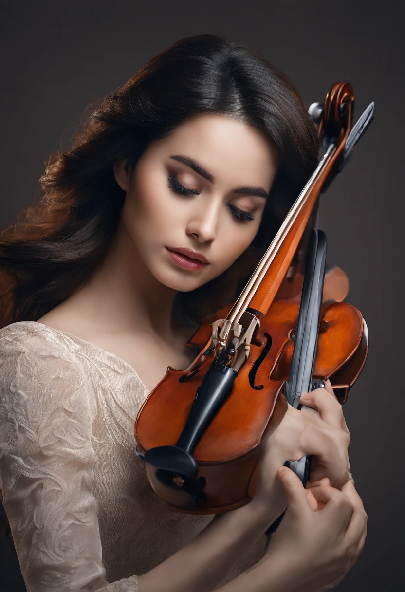 A single female violinist playing the most incredible piece of music known to mankind. Love and peace is flowing out of her violin, causing the beginning of world peace, dramatic scene, feelings of prefect love