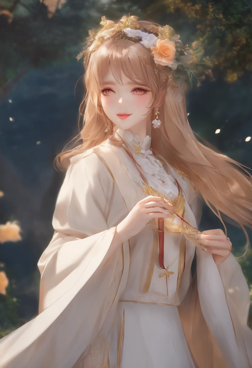 **Character characteristics:**
- The character is a woman,Has a gentle face,Smooth skin,The skin color reflects the warmth of the sun。
- She wears a bright gold robe,Reflects the color of the sun。
**Sun and background:**
- The Sun is a huge, bright sphere,Occupies the center of the frame。
- There is a warm halo around the sun,Form a brilliant flare。
- The background is the starry sky in the universe,The sun shines on the stars in the universe。
**Character postures and expressions:**
- Figures sitting on the surface of the sun,legs crossed,Straighten your body,The expression is full of peace and joy。
- She smiled,Bright eyes,It is as if interacting and merging with the sun。
**Atmosphere and emotion:**
- The picture conveys tranquility、Happiness and the emotion of being one with nature。
- This scene emphasizes the sacredness of the sun and the radiance of life。
- The picture conveys an optimistic and positive message,People are encouraged to look for light and hope。