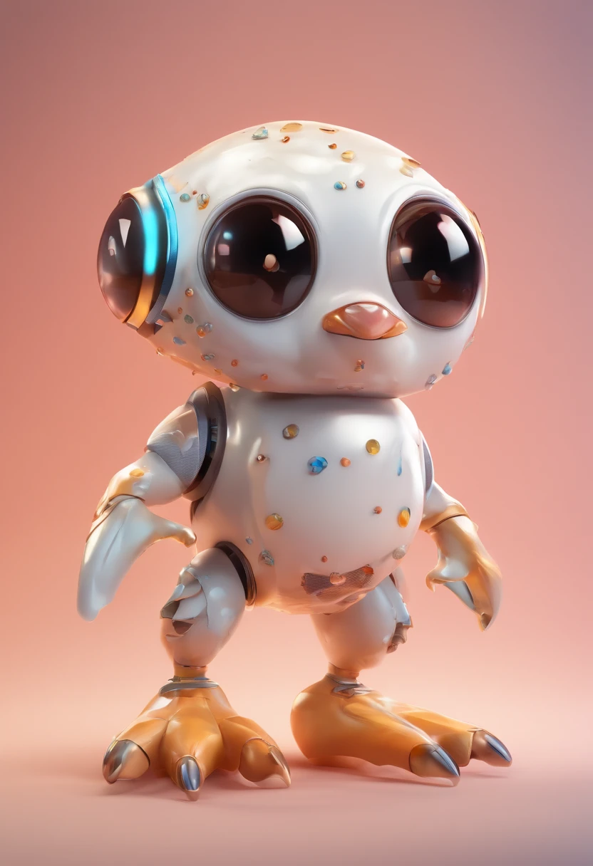 adorable creature with big reflective eyes, realistic , photography in soft light, long exposure, 8K resolution image, glossy and shiny.