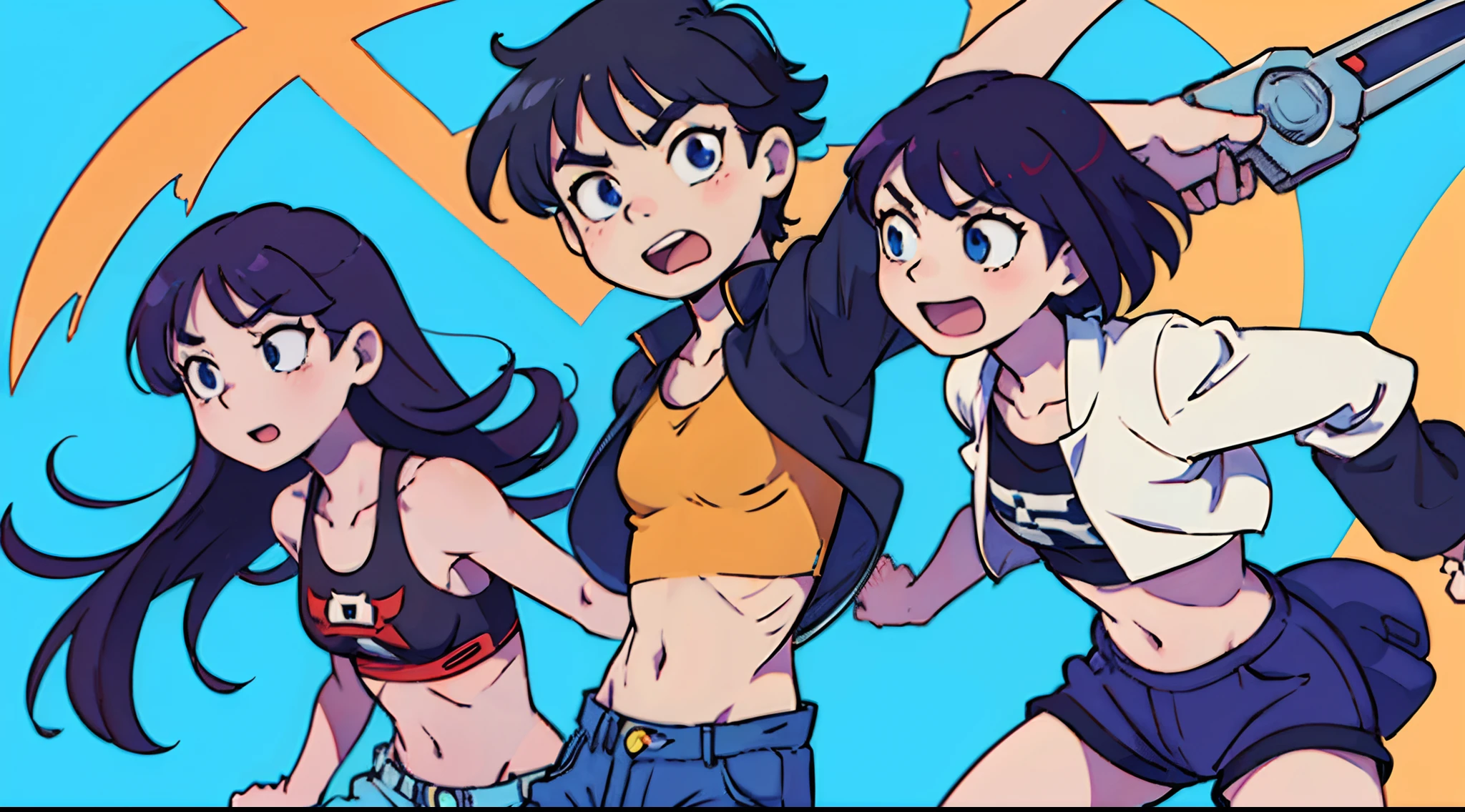 Um personagem de anime, sombrio e overpower