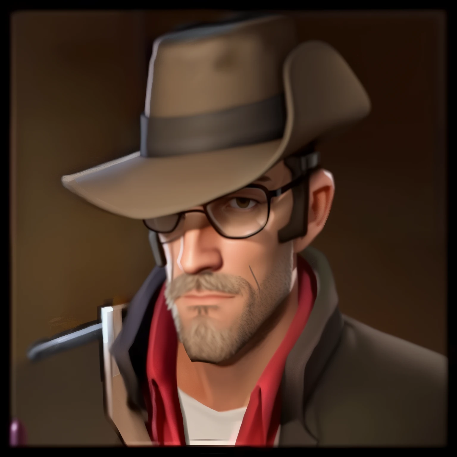 there is a man wearing a hat and glasses and a leather jacket, 8k portrait render, closeup portrait of an artificer, character portrait closeup, close up character, closeup character portrait, character close up, pirate portrait, small character. unreal engine 5, cinematic realistic portrait, character headshot portrait, cinematic full character, adventure hyper realistic render, character close-up