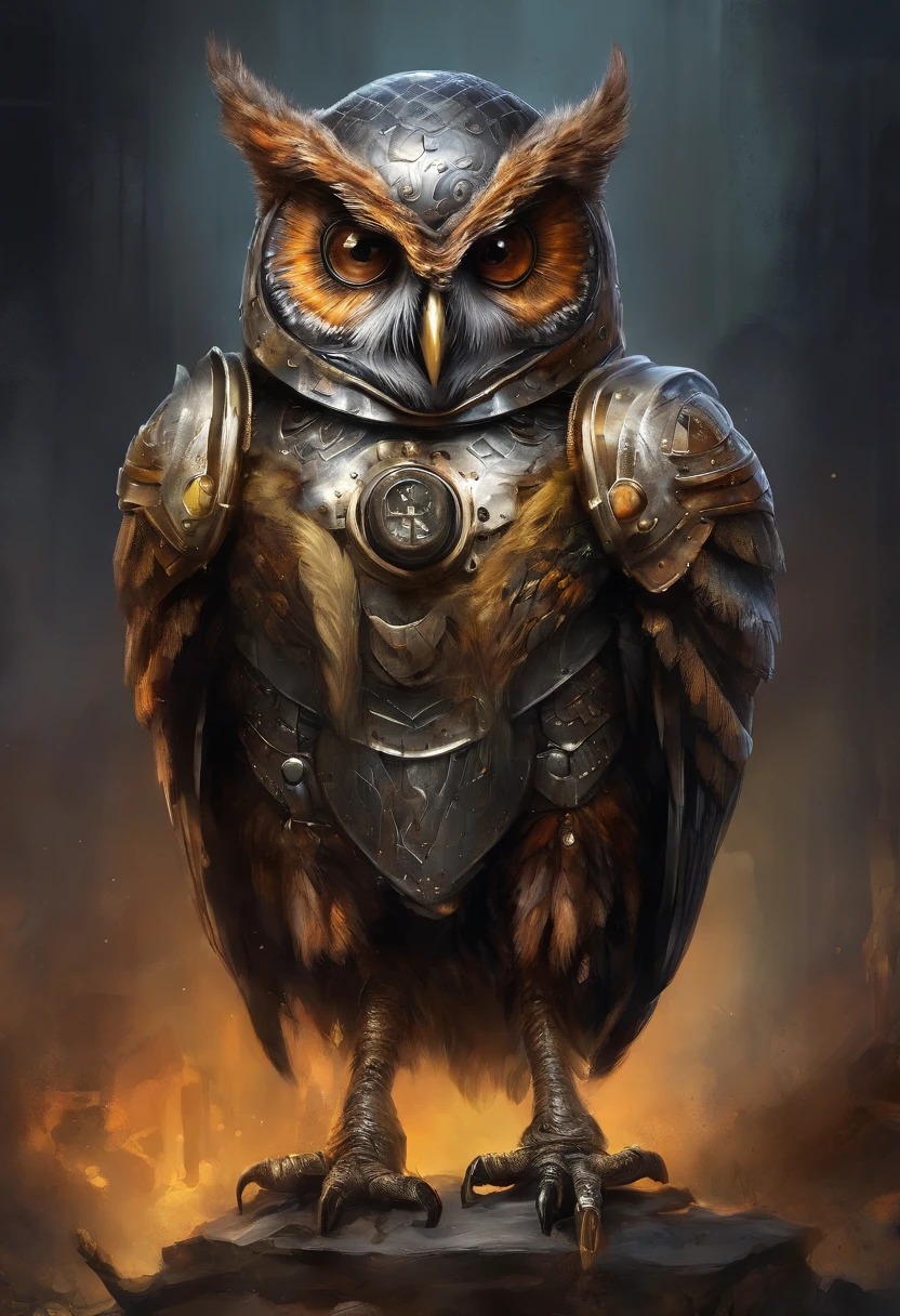 maximum quality, dramatic lighting, menacing pose, fierce expression, epic atmosphere, (((owl-headed helmet))), (((tiro de corpo inteiro))),uma coruja feita de metal, ciborgue, estilo cyberpunk, mechnical, ((detalhes intrincados)), HDR, ((detalhes intrincados, hiperdetalhado)), incandescent bulbs, Cinematic Shot, vinheta, Fundo do efeito bokeh, (tiro de corpo inteiro).