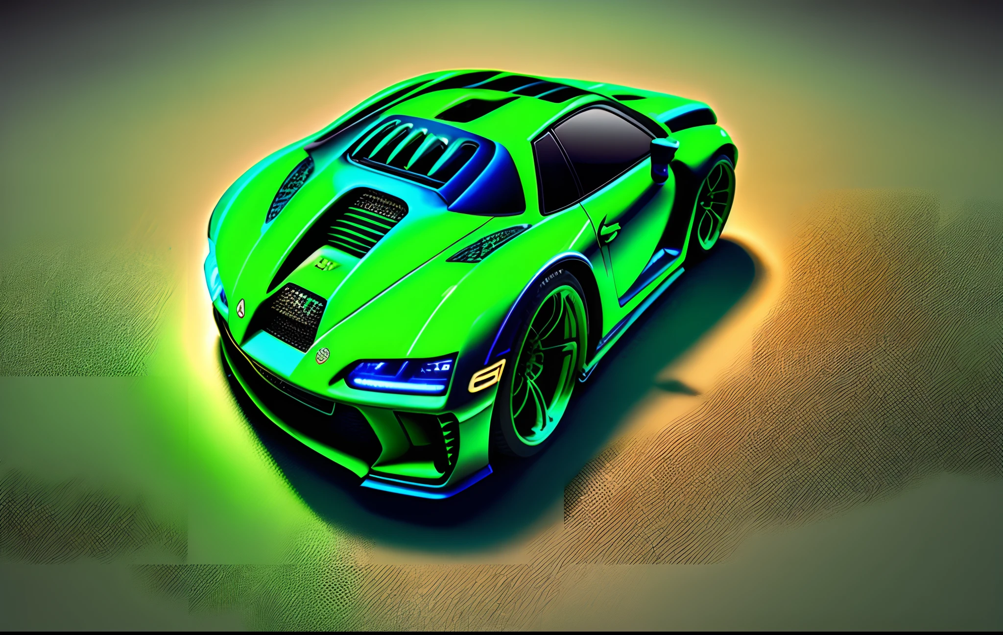GTRr35 verde com luz azul
