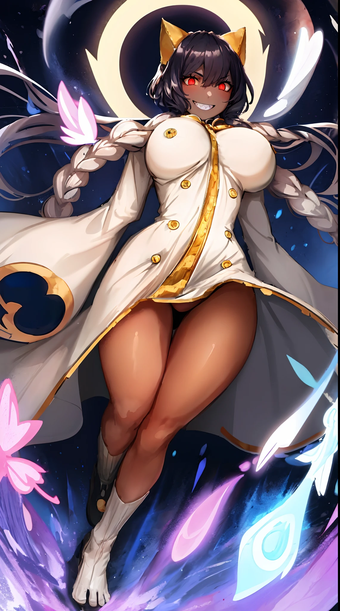 taokaka,,huge breast, , female,fantasy goddess,there is a cartoon picture of a woman with a very large breast, glowing angelic being, glowing holy aura, inspired by Luma Rouge, the non-binary deity of spring, ethereal rainbow nimbus, the butterfly goddess of fire, inspired by Marie Angel, glowing aura around her, astral fairy, as the goddess of the sun, “uwu the prismatic person, big breast, happy, beautiful eyes, , full body, walking, long robe, long dre, catgirlss,, priestess ,holy, smile, long dress, brown hair, female,red eyes, black robe with stars symbolism, full body, flipflops,(best quality,4k,8k,highres,masterpiece:1.2),ultra-detailed,(:1.37),black robe with blue stars simbolism, girl with queen crown,beautiful detailed eyes,beautiful detailed lips,extremely detailed eyes and face,longeyelashes,golden crown adorned with diamonds,glowing blue stars on the robe,glittering pearls entwined in hair,royal purple backdrop,sparkling tiara,rich textures and fabrics,regal posture,confident expression,majestic aura,ethereal lighting,hauntingly beautiful atmosphere,elegant and magical,enchanted garden in the background,floating golden particles,subtle reflections on the crown,sublime tranquility,depth and mystery,sophisticated and regal,impeccable attention to detail,captivating and enchanting,ethereal and divine,fantasy-inspired artwork,dreamlike and surreal,celestial beauty and elegance,dark and mysterious,royal and majestic vibes,meticulous craftsmanship,vivid colors,whimsical and otherworldly., pants,sharpteeth ,black hair, cat ears, full body, smile
Waiting to start