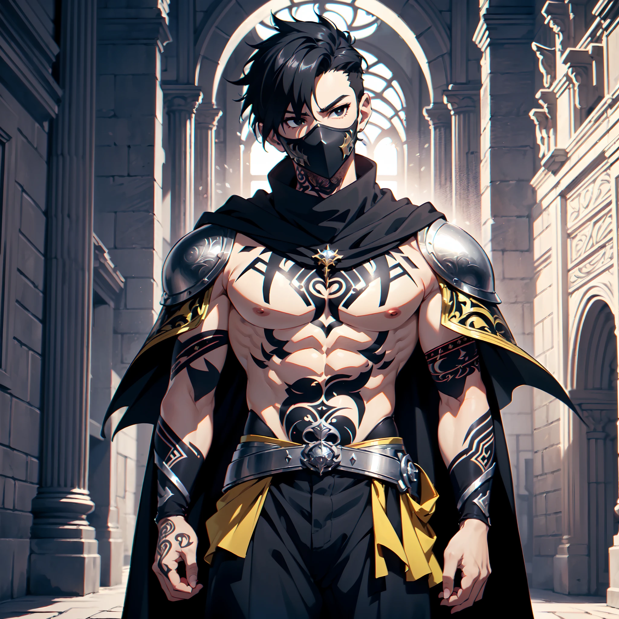 128K Ultra High Definition,
128K Ultra High Quality,
128K Ultra High Resolution,
Best Definition,
Best Quality,
Best Resolution,
Perfectly Detailed,
Perfectly Designed,
Extremely Detailed,
Extremely Designed,
Hyper Detailed,
Hyper Definition,
Hyper Quality,
Hyper Resolution,
Masterpiece,
(((Anime))),
Body Shot,
(((Boy))),
Handsome,
Muscular Body,
(((Black Short Hair))),
(((Black Eyes))),
(((Hyper Detailed & Perfectly Designed With Ultra High Quality Silver Engravings & Jeweled Tattooed Ninja Armor With Mask & Cape))),
(((Inside Of Medieval Royal Palace Background Scenery))),