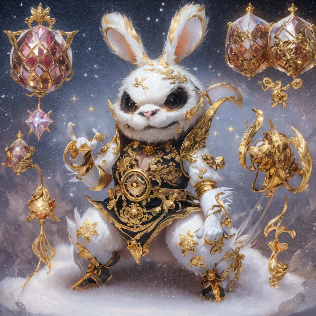National wind circle,Flying nine-tailed fat skull flame ethereal toad star,Golden-black damask white rabbit hair chest protector,Fuchsia pink diamonds, tulle burgundy diamond shin guards,Fat woman squatting in the snow in space 1:900 miniatures,Front view,Pure transparency,Wear boxing gloves,Ice is permeable to gas,Film light and shadow,Panorama ultra-wide angle,extremely happy,The texture of the real person is delicate,Strong visual impact,Hyper-detailing,Dream girl,Refined face,prettyeyes,high saturated,Wear reflective sunglasses with a thick gold thread,crystal-clear,Good sense of perspective,Light and shadow effects,16K smooth,The surface is not well lit