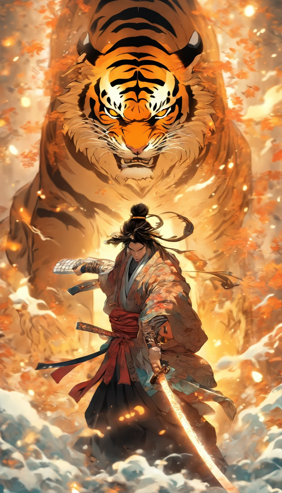 (entire body image:1.5), (extremely detailed CG unity 16k wallpaper:1.1), (Denoising strength: 1.45), (tmasterpiece:1.37), original, extremely detailed wallpaper, (((beijing opera))), (sketch), (wash painting), ((color splashing)), ((ink splashing)), ((((dyeing)))), ((Chinese painting)), ((colorful))(beautiful and delicate mountain), (solo), (Fantasy creatures), ((Chinese white tiger)), (solo;1.8), Black markings, (white tiger), ((solo)), beautiful and delicate golden eyes, Huge claws, Big and strong, Diabolical, Tyrannica, ((illustration)), god rays, sparkle, glowing light, ((masterpiece)), best quality