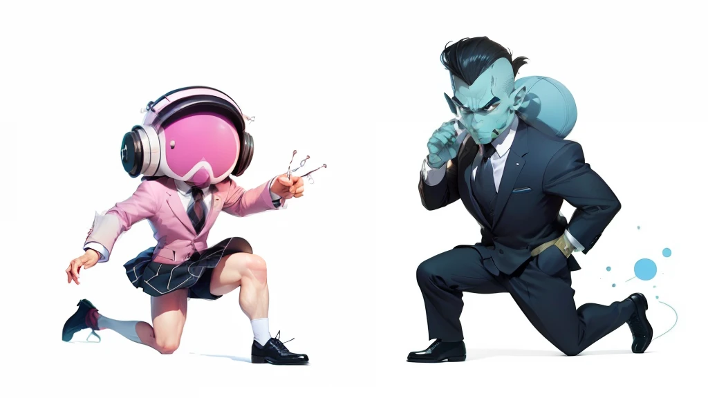 (Redo this image)+(identical to this, but with SUITS more variations on the CARTOON style