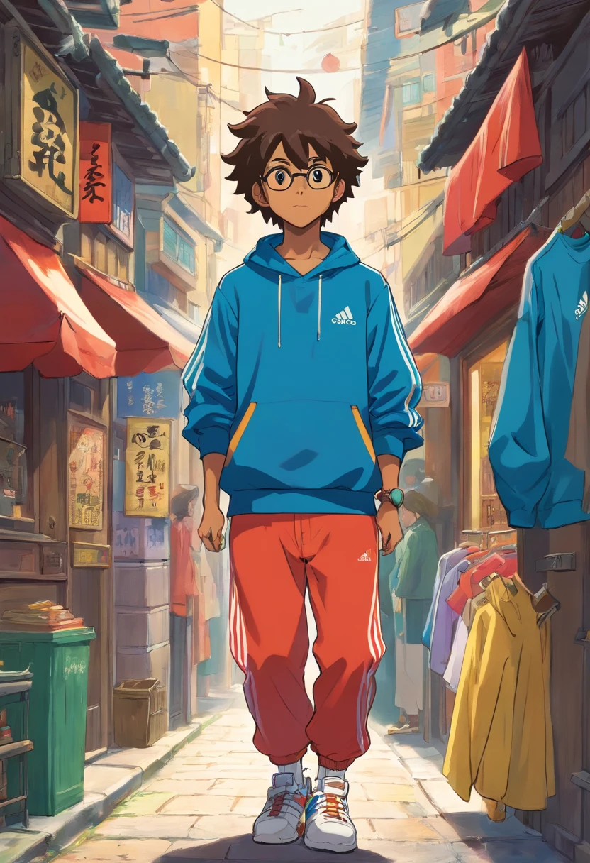homem de origem afrodescendente com cabelo curto e usando roupas da adidas