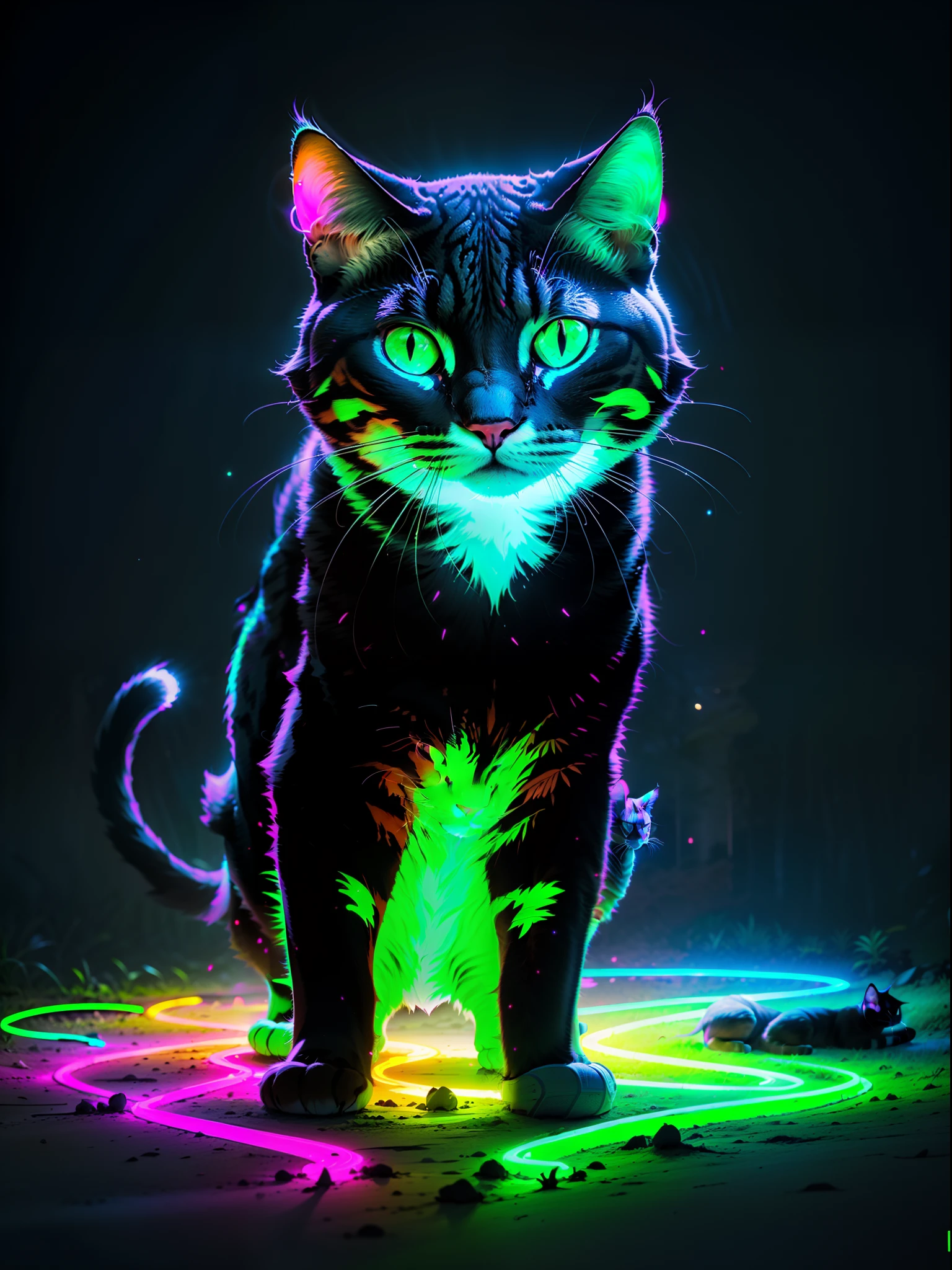 Gato fluorescente, Luz fluorescente no gato