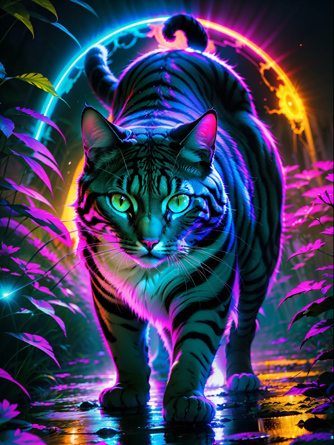 Gato fluorescente, Luz fluorescente no gato