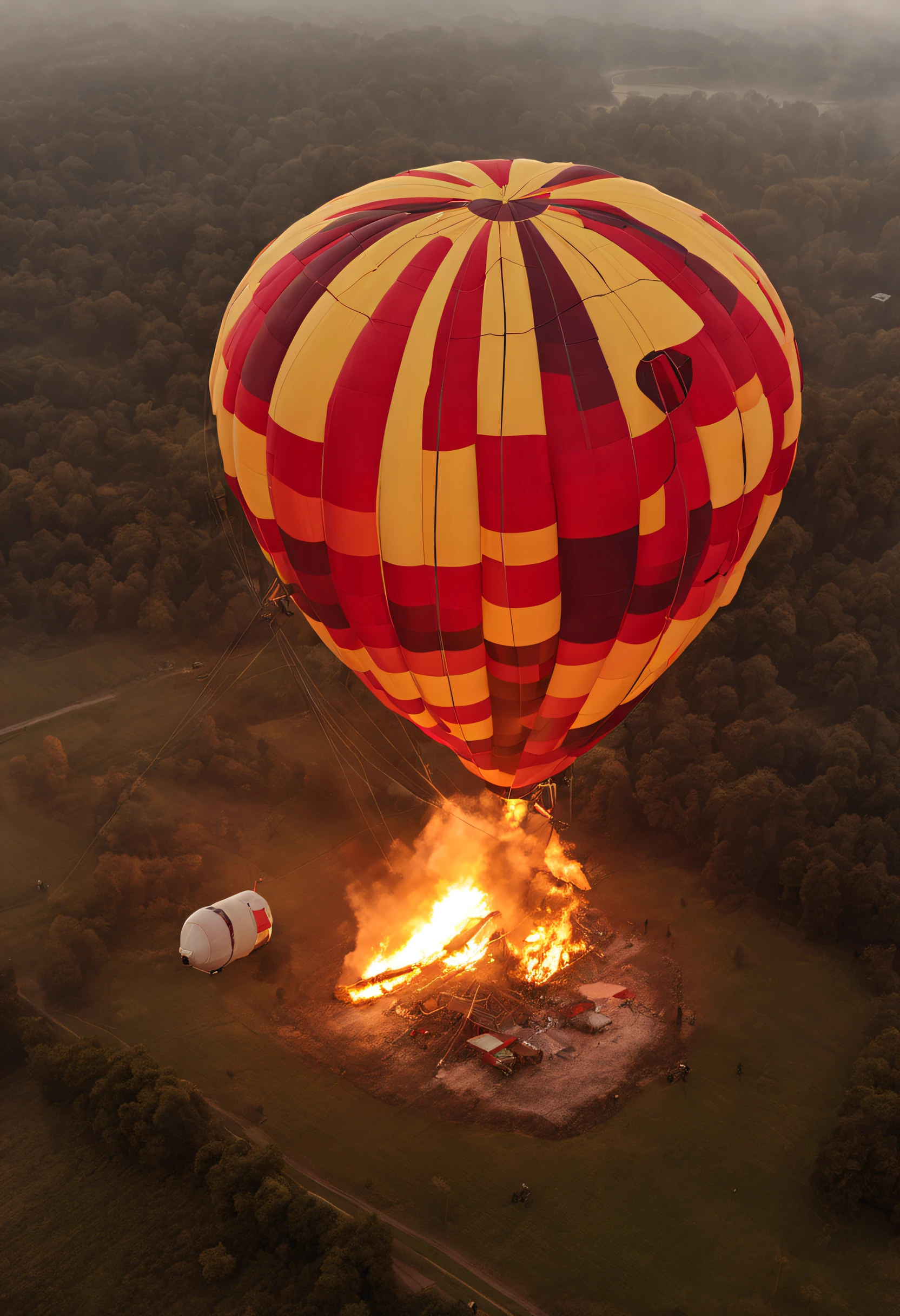hot air balloon apocalypse, fire