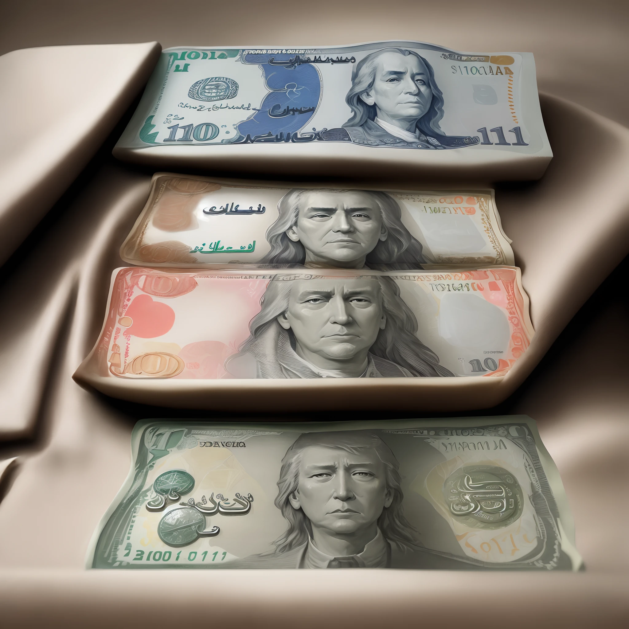 Makae a (((usa))) (((one dollar))) but change its all text in (((Urdu))) language