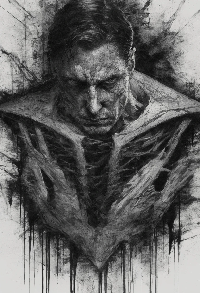 male Superman, Perfect centralization, coelho (franco)de Donnie, Standing position, beleza abstrata, Centrado, looking at the camera, Facing the camera, nearing perfection, triste, desespero, corpo inteiro, Dynamic, altamente detalhado, liso, foco nítido, 8k, high-definition resolution, illustration, arte de Carne Griffiths e Wadim Kashin, fundo branco