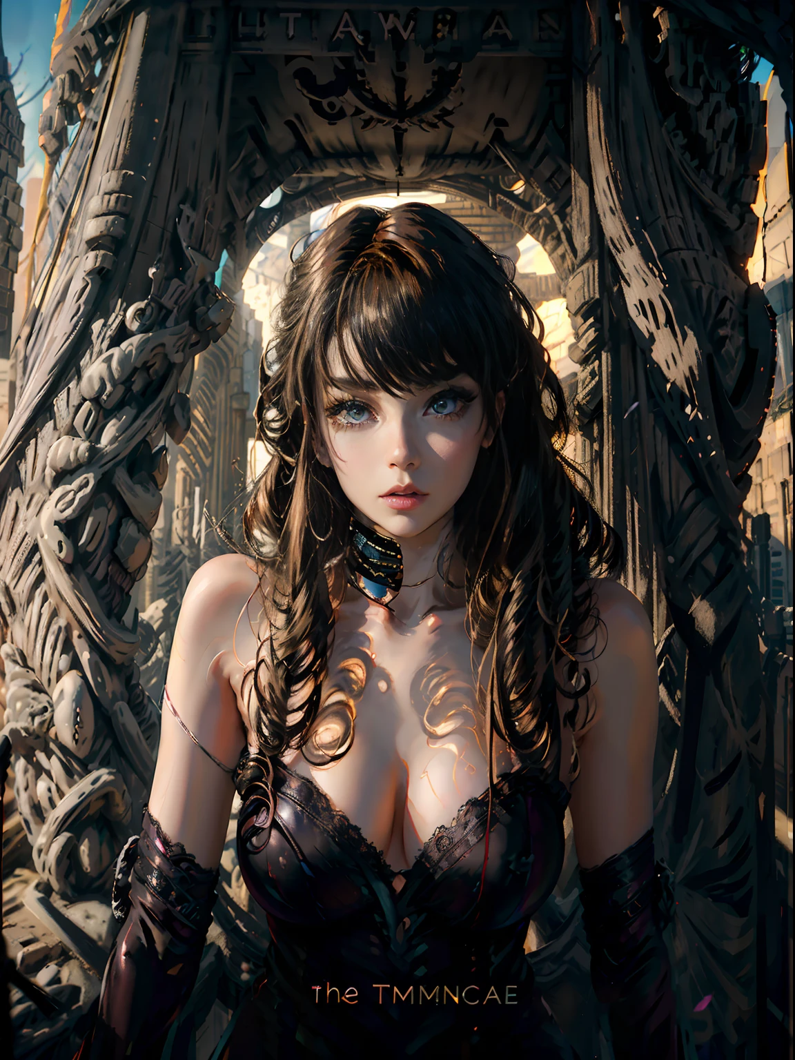 cyberpunked, 1girl, slender, wearing cardiovascular technician outfits, (eye strain hair, spiralcurl hair:1.36), faint lips, Various postures, serious,, (freckles:0.5), (dark mole:0.3), (skin spots, acnes, skin blemishes, age spot, lanugo:0.3), from below , in the (Etoile arc de triomphe:1.4), , Trending on Artstation,, spring,, evening,, NaturalHand2-3500 best quality, beautiful and delicate lips, delicate fingers, detailed pupil, illustration, NaturalHand2-3500