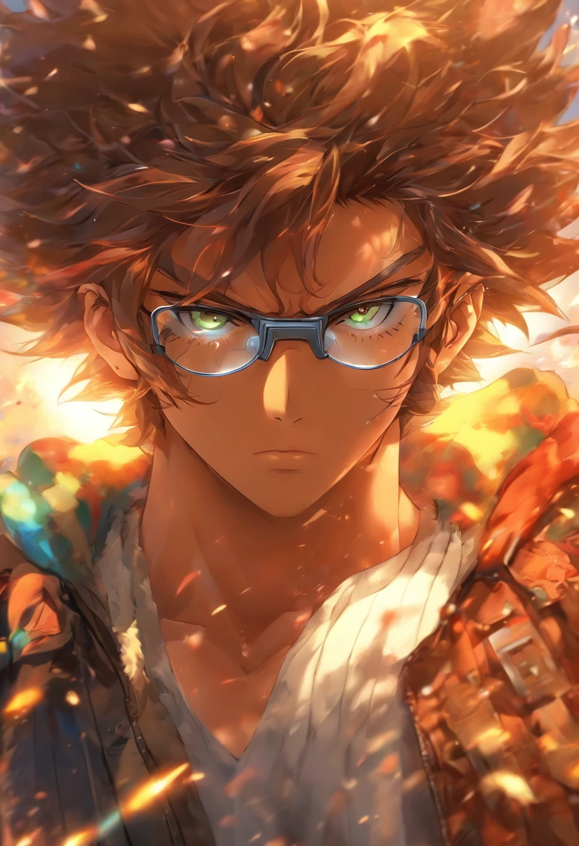 homem musculoso, academia, roupa de academia, aviator glasses, cabelo preto, anime, desenho, alta qualidade, bonito, cicatriz na sobrancelha, detalhes, arte, corpo todo, rosto bonito e detalhado
