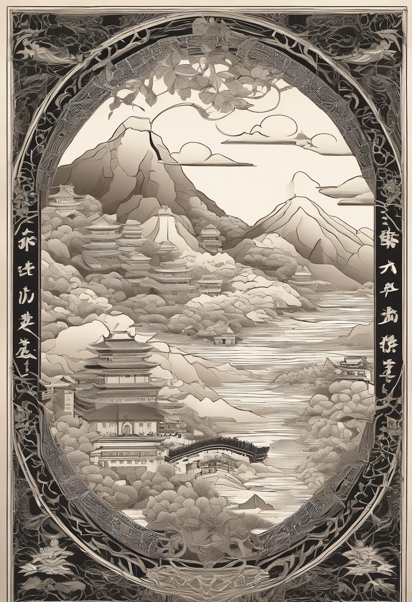 Complex illustration in paper cut art style,Great Wall of China,Rendered in 3D,And draw inspiration from postmodern art, As a play by the Guggenheim,best qualtiy,realisticlying,realisticlying,super-fine,highly elaborate carvings on ,