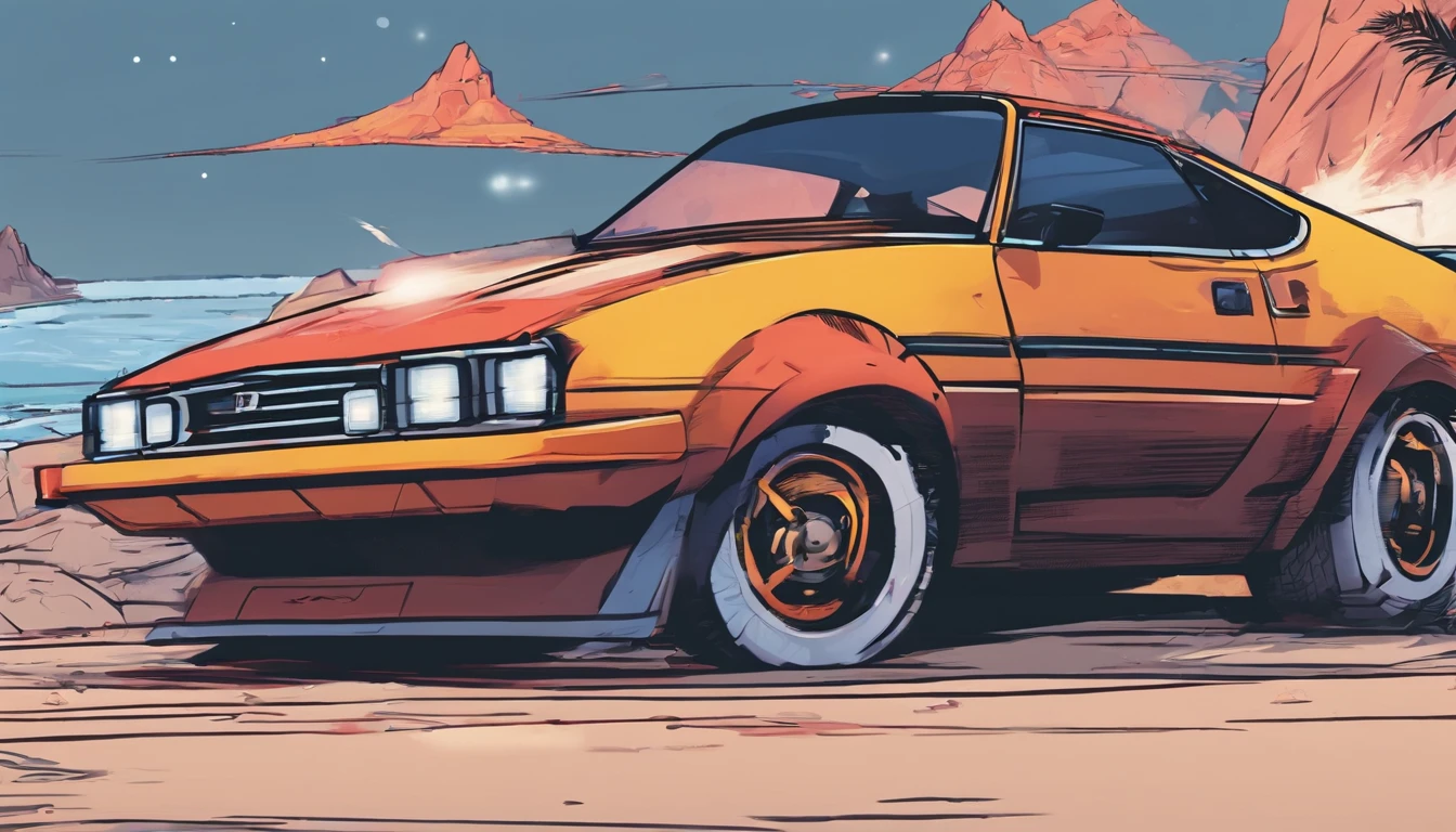 Retro-futuristic 90s tuner car drifting through the mountains at night. Arcade racing game with RPG story mode
-Retro-futuristic 90s aesthetic (Inertial Drift)
-Rich and expansive lore
-Player choice affects story
-Vehicle and character customization (NFS)
-Silent protagonist
-Develop relationships and build a crew
-Rival crews, possible territory mechanic (NFS Carbon)
-Open world map with city and mountain
-Online multiplayer co-op
-Heavy focus on Touge
-3D graphics, 2D art style (Hi-Fi Rush)
-Brake to drift controls that are quick and responsive (HWU but tighter)