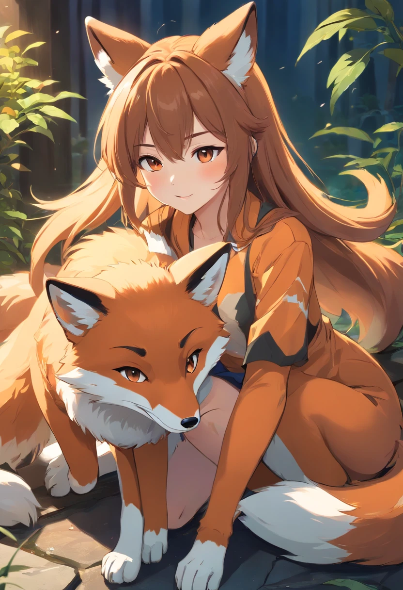 Detailed nsfw picture of young furry fox girl having sex with an anthro wolf wile he pushes its knot in her with cum covering her body and cum drips from her lips wile her belly swells from the anthro wolves cum with a detailed background and detailed picture quality, 1girl, 1boy