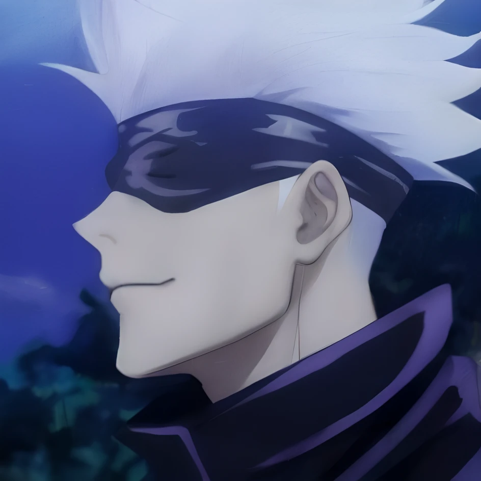 a close up of a person with a white hair and a purple jacket, jujutsu kaisen, joker looks like naruto, he wears an eyepatch, kakashi hatake, joker as naruto, kakashi, he has dark grey hairs, kabuto, shinobi, white haired, nagito komaeda, today's featured anime still, a silver haired mad, highly defined 8k realistic anime version, highly defined, blue eyes, black outfit, colourful lightening background