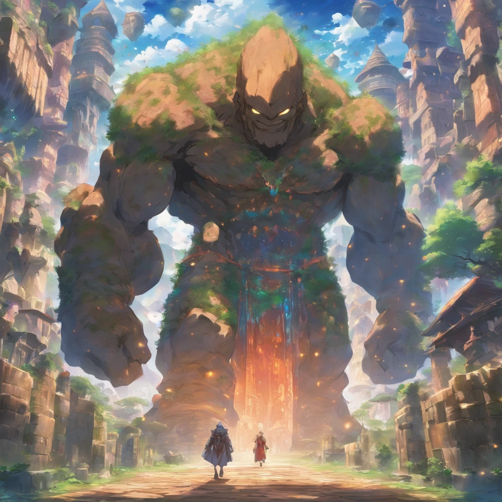 there's a Golem walking through the fantasy world folder