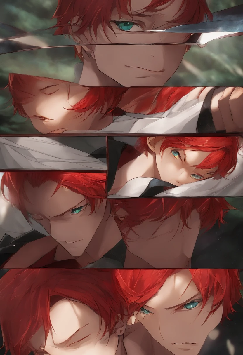 shanks the redhead with red rays coming out of his eyes