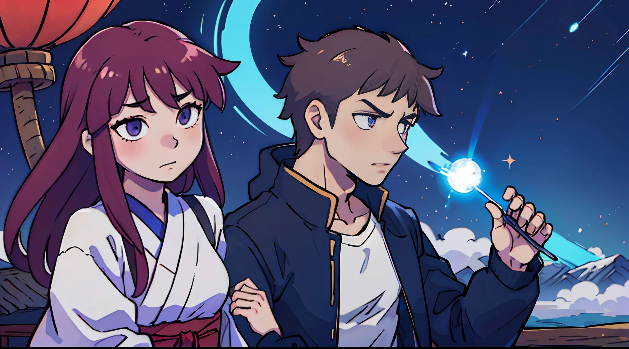 Shirou de Fate beijando a Ganyu de Genshim Impact
