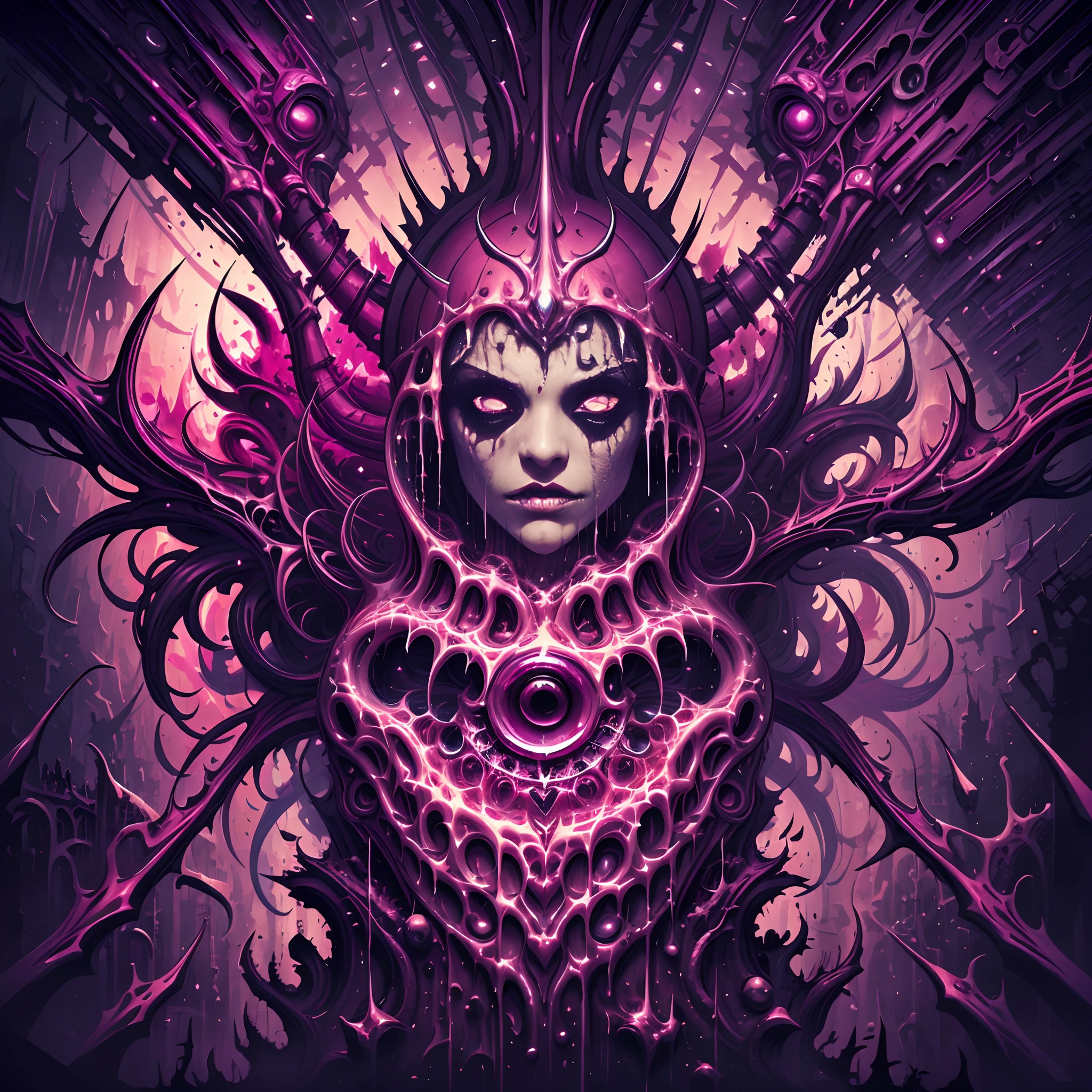 zombiefied vampiric aliemorphic nightmare realm psychedelic melted drippy paint retrofunk pop-surrealism ultra detailed hyper focused, explosive kaleidoscope colors, vibrant, 3d, fantasy --auto --s2