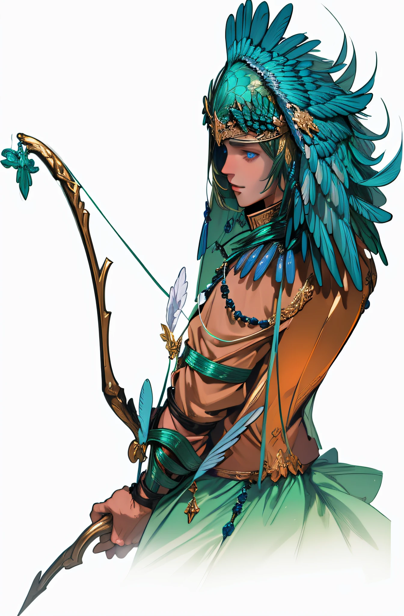(masterpiece, best quality), 1 male, solo, adult, handsome, tall muscular guy, broad shoulders, finely detailed eyes and detailed face, extremely detailed CG unity 8k wallpaper, intricate details, angelic messenger, feathered wings, celestial realm, divine messages, Grace, Purity, Compassion