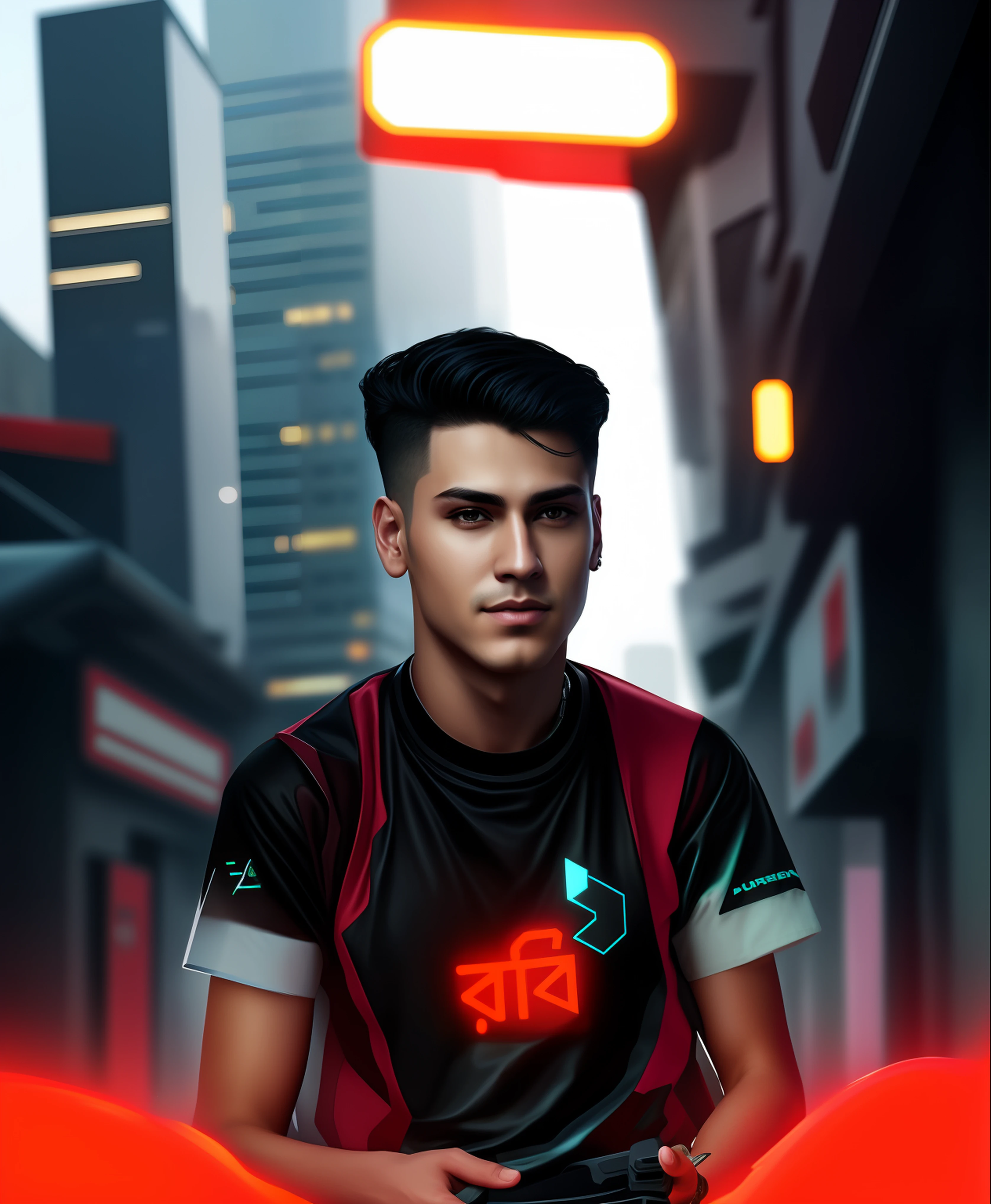 Change background cyberpunk handsome boy, realistic face,8k Ultra realistic,