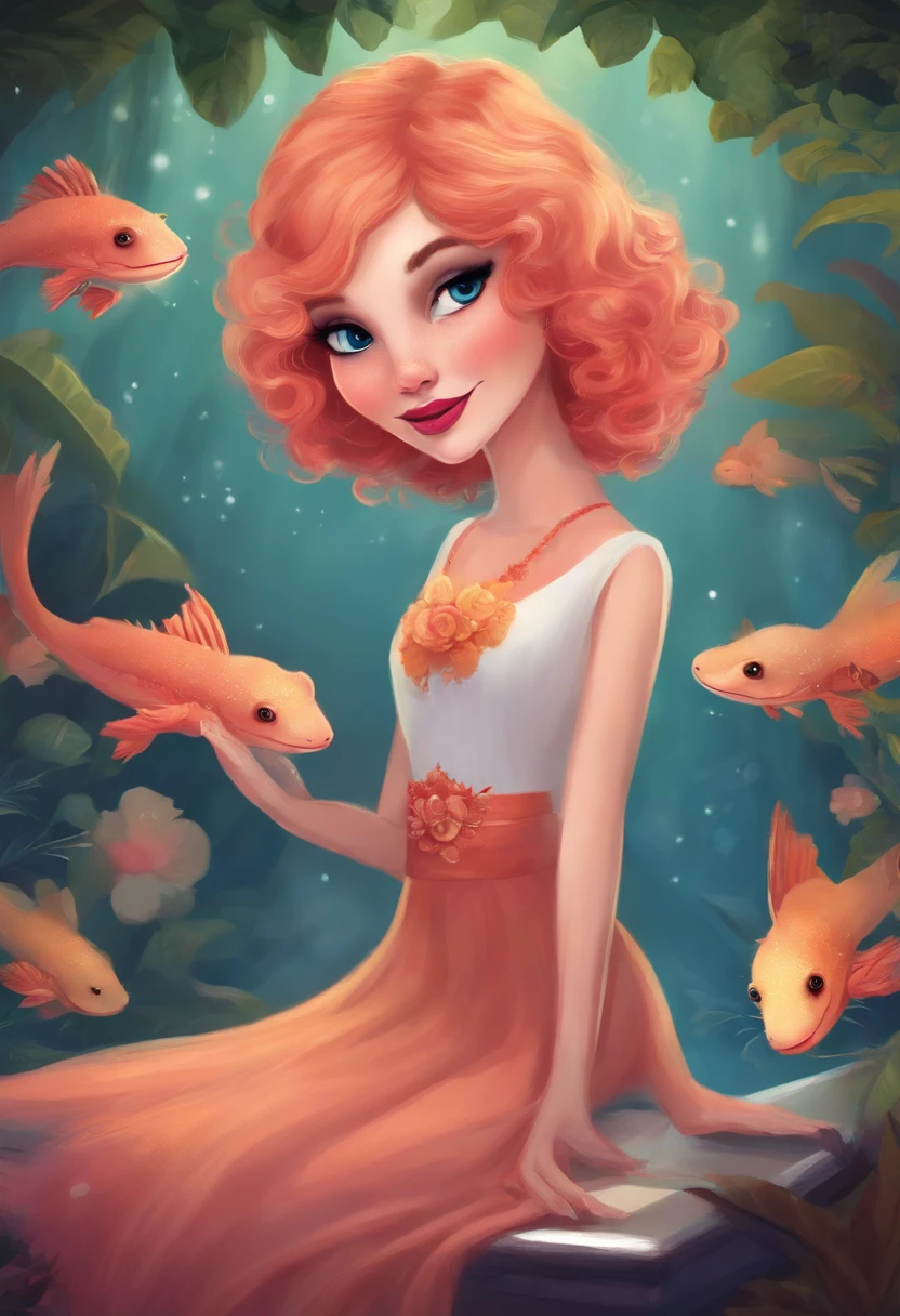 Create an animated art scene where an axolotl dresses up as Taylor Swift and performs in an exciting concert. Use an animation style that highlights the axolotl's expressiveness and charisma, as well as the energy of the concert. Let art come to life and celebrate the fusion of music and creativity!