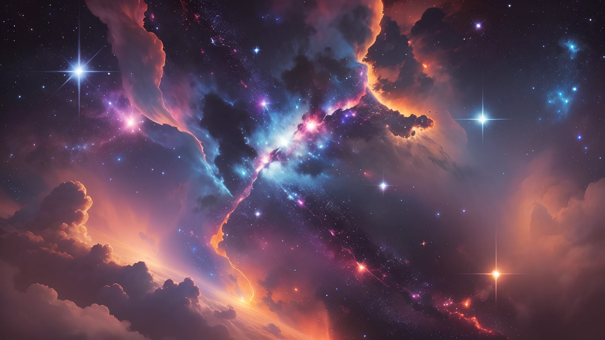 finely detailed nebula space with stars --auto --s2
