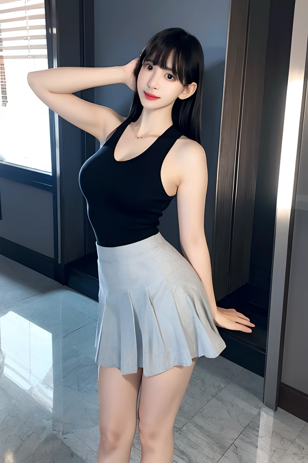 (quality),8K,(masterpiece:1.3),(1 girl:1.3),(In the name of Mina),Beautiful of Korean girl, kpop idol,beauty of woman与完美of身材:1.4,(Vest line,muscular hands:1.2),((layered hairstyle, medium breasts:1.2)), ((view viewer)),(A brilliant smile:1.3),(big ass),actual of,high resolution,Highly detailed facial and skin textures,Reality of face,RAW photos,((Pretty face:1.5)),(beauty of woman:1.4),Perfect body example,,((Very rich facial details)),Attention to detail,double eyelids,eye shadow enhancement,Eye for details,professional lighting,Cinema Light Optics,sharp focus,((sporty style)),((Optics, Bright colors、Fit of T-shirt,short skirt,((Lively,positive of,Livelyof thighs)),(of:1.3),Ultra-thin sports bar,hip-covering skirt,There are on the street,