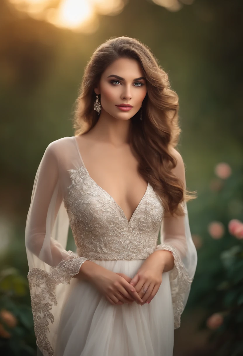 (best quality,realistic,portrait:1.2),perfectly beautiful girl,flawless complexion,detailed and expressive eyes,rosy lips,gorgeous flowing hair,stunningly elegant dress,graceful pose,soft and natural lighting,vibrant colors,hint of bokeh