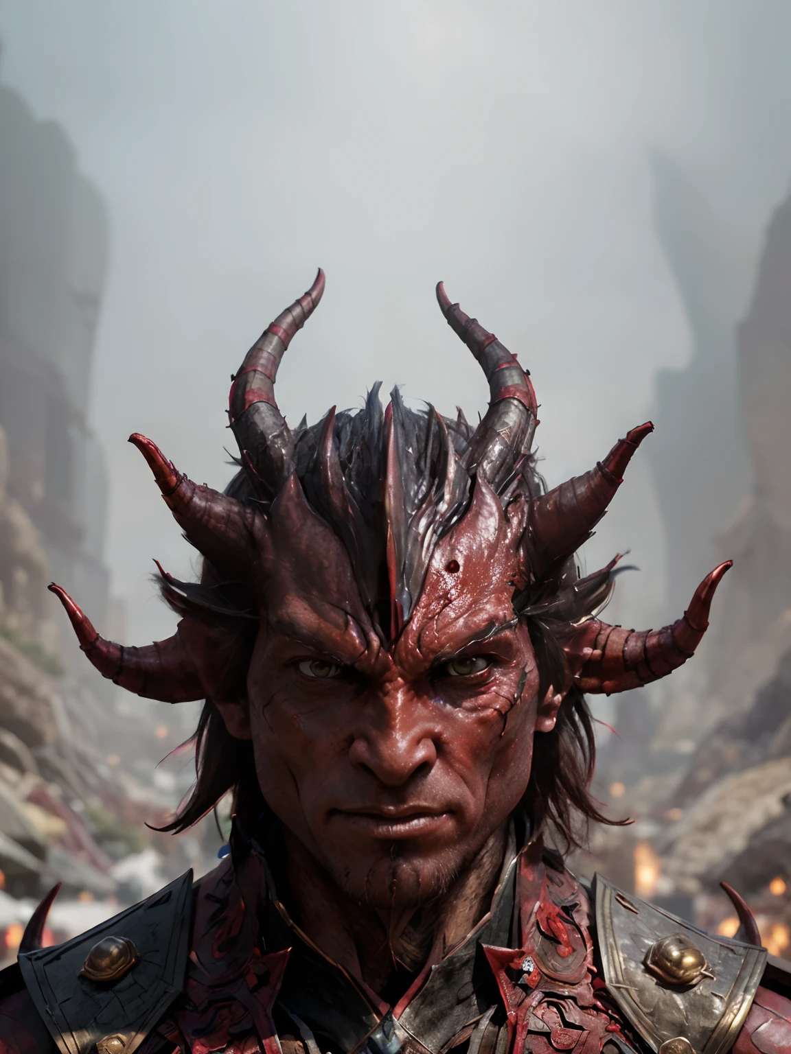 Half devil man dragon sorcerer , man dragonborn, dnd portrait of a tiefling, draconic looking armor, well designed man dragon head, portrait demon half human, portrait of a dnd character, complex fantasy character, dnd character, sleek mecha female dragon head, dragon with scars, portrait of a man demon, dnd portrait