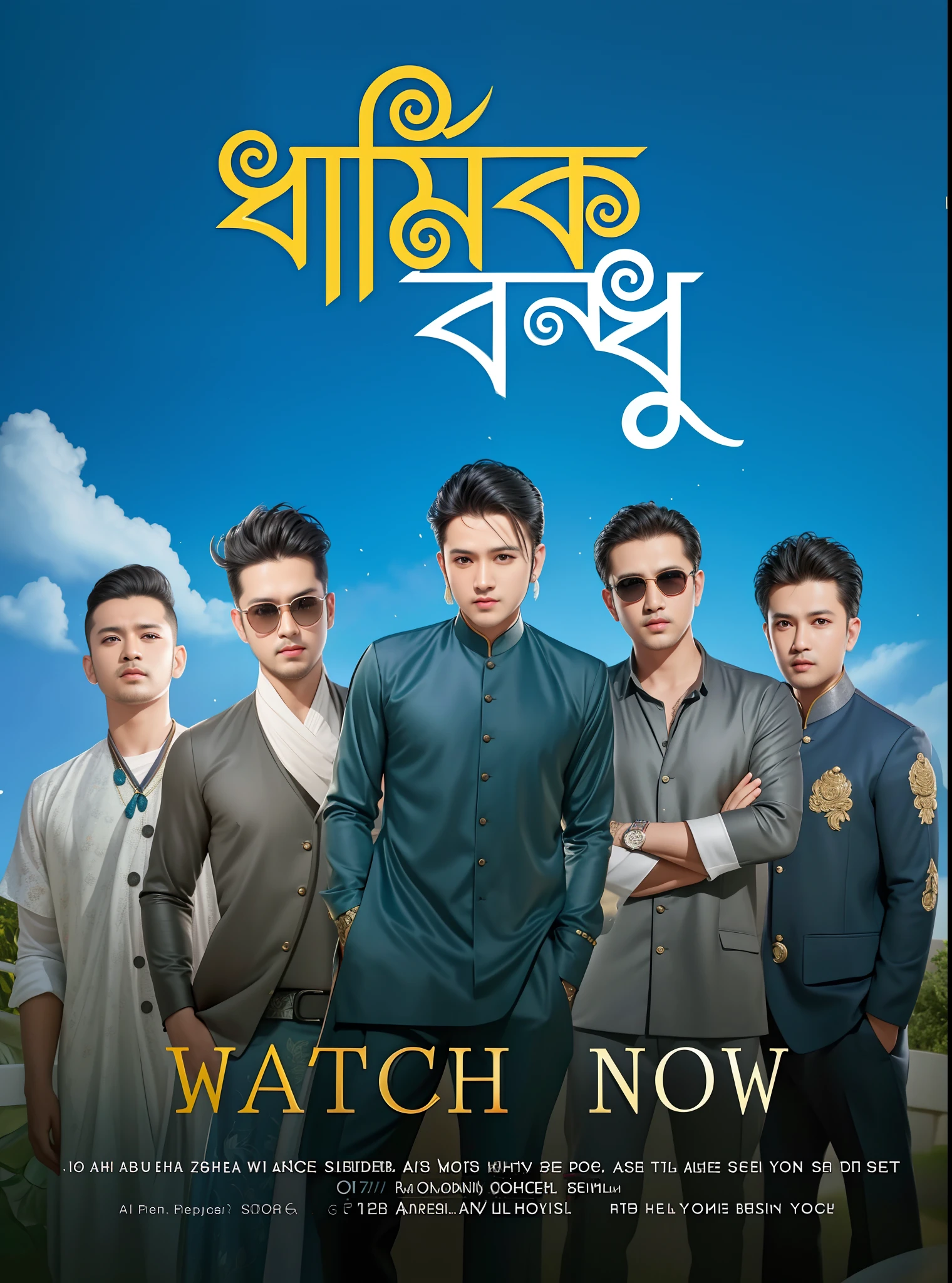 a close up of a poster of a group of men, new song, trailer, assamese aesthetic, movie promo, evening time, official poster, movie trailer, movie promotional image, steady look, album art cover, album artwork, new album cover, music album cover, assamese, portrait shot, album art, music video, official music video