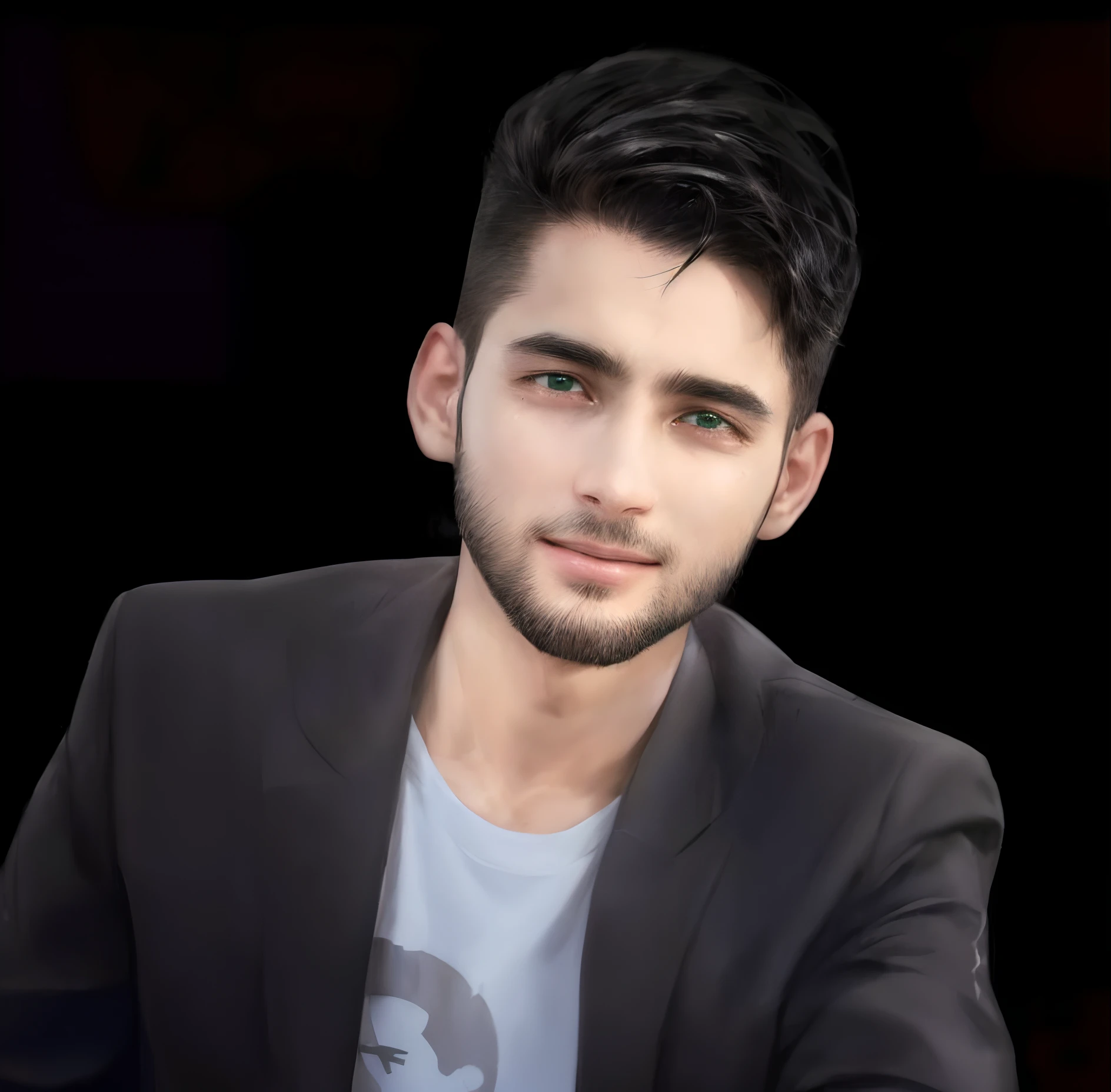 (absurd, intricate details, masterpiece, best quality, high resolution, 8k), 1 male, Brazilian, mature, aged, handsome, finely detailed eyes and face, quiff black hair, teary eyes, looking at viewer, solo, (full body: 0.6), detailed background, detailed face, (CircuitBoardAI, electronic theme:1.1) futuristic hacker of evil high tech, gamer, smile, advanced technology, hood, techwear, keycard, cables, (holographic display:1.05),  error message, computer, password, gamer room in the background, green lights, cyber warfare, dark sinister atmosphere, depth of field, visual effects.