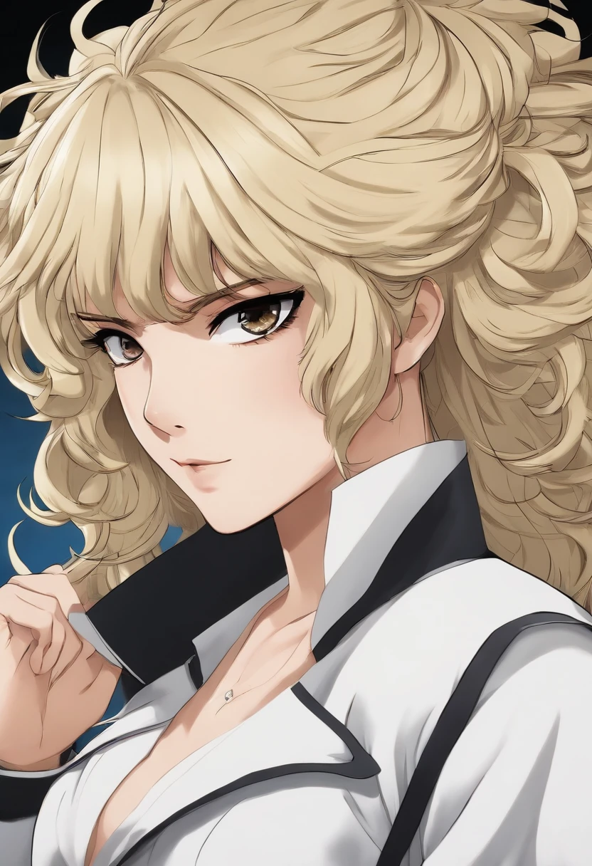 Protagonista feminina do anime Boku no hero, Has a serious expression, big hair with a short fringe and the hair is black in color